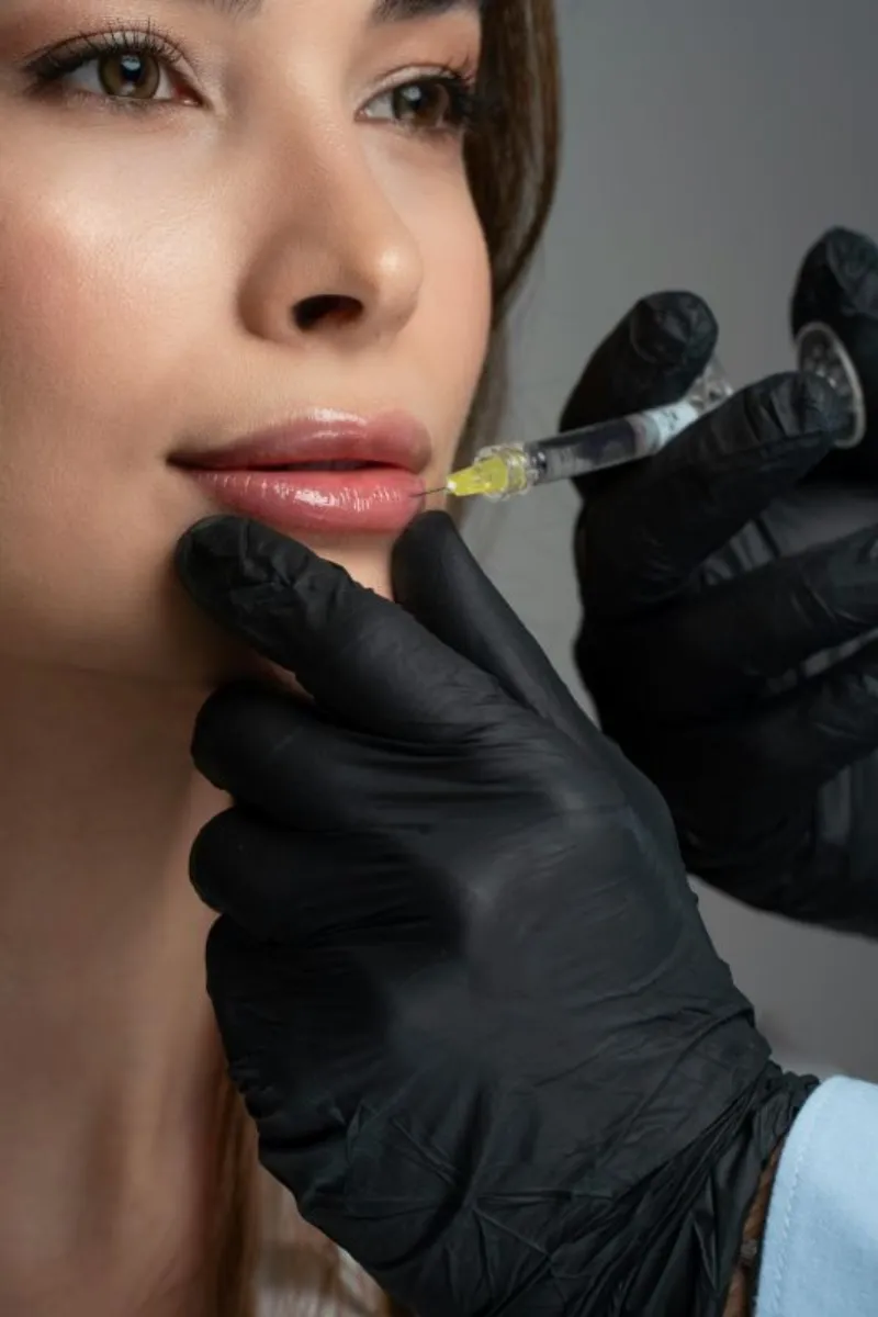 Preenchimento labial com ácido hialurônico